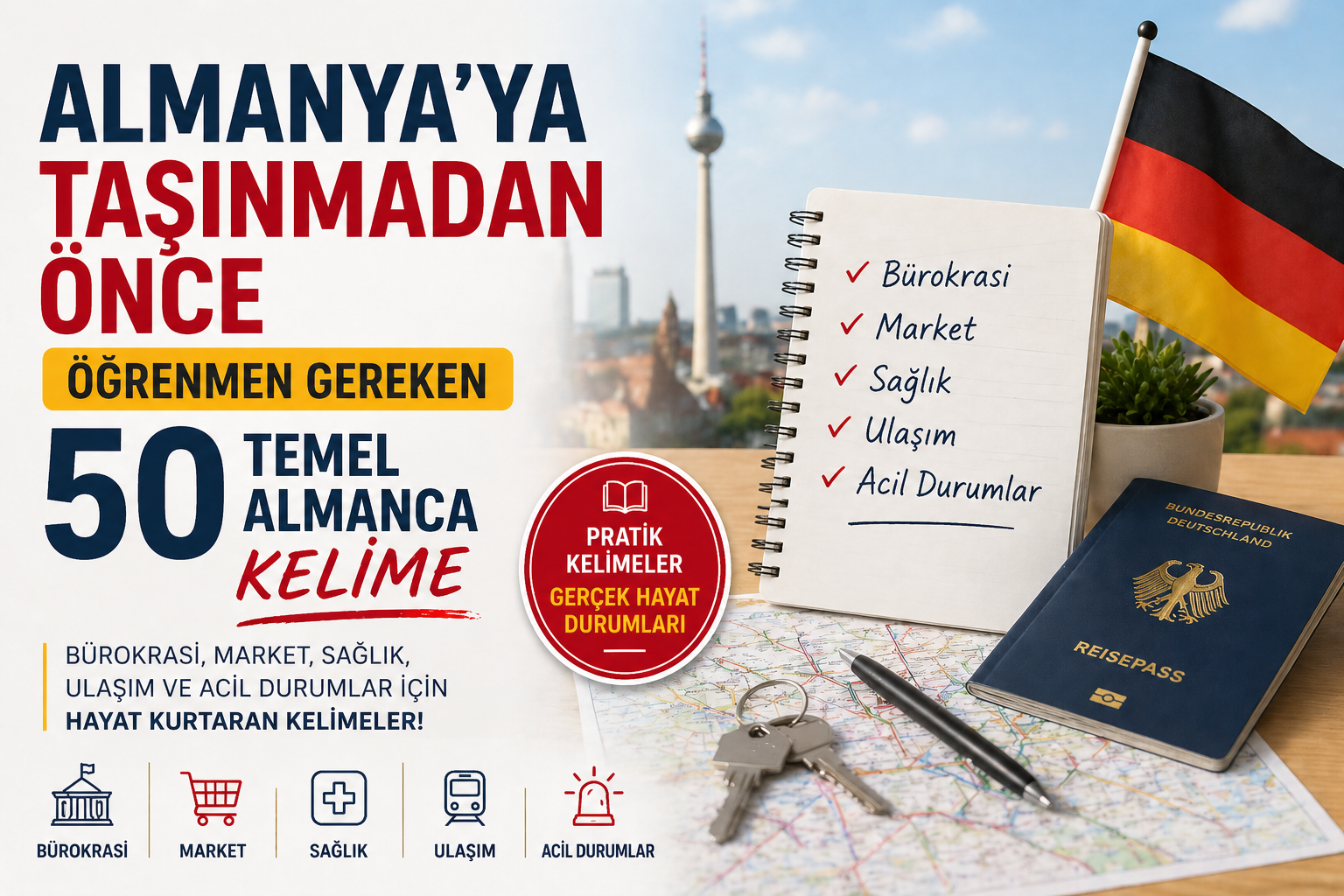 Almanya'ya Taşınmadan Önce Öğrenmen Gereken 50 Temel Almanca Kelime