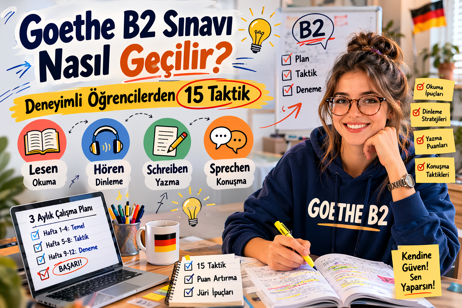 Goethe B2 Sınavı Nasıl Geçilir? Deneyimli Öğrencilerden 15 Taktik