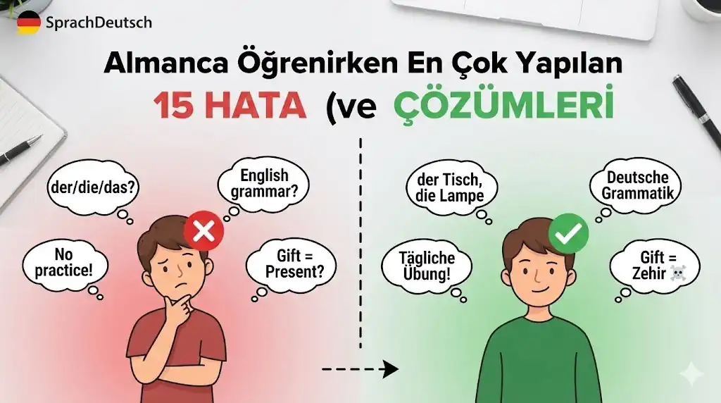 Almanca Öğrenirken Yapılan 15 Hata ve Çözümleri (Rehber)